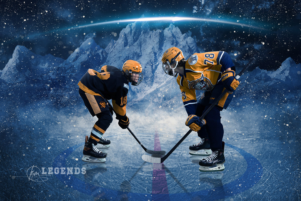 Hockey, artic, banner, creative, face, freeze, mountains, off, photographer, photoshop, poster, snow, sports, team, template