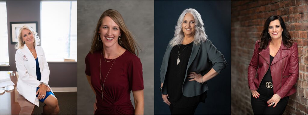 women posing for headshots